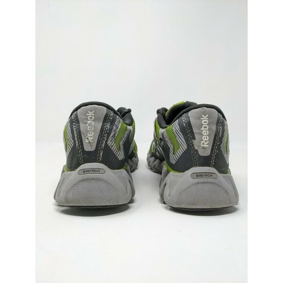 Mens Reebok Zigtech Shark Athletic Running Shoes Size 5 Green & Gray - Picture 6 of 12